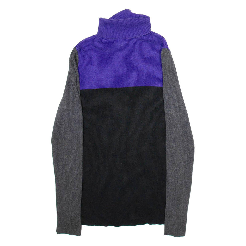 LAUREN RALPH LAUREN Womens Jumper Purple Roll Neck Tight Knit XL