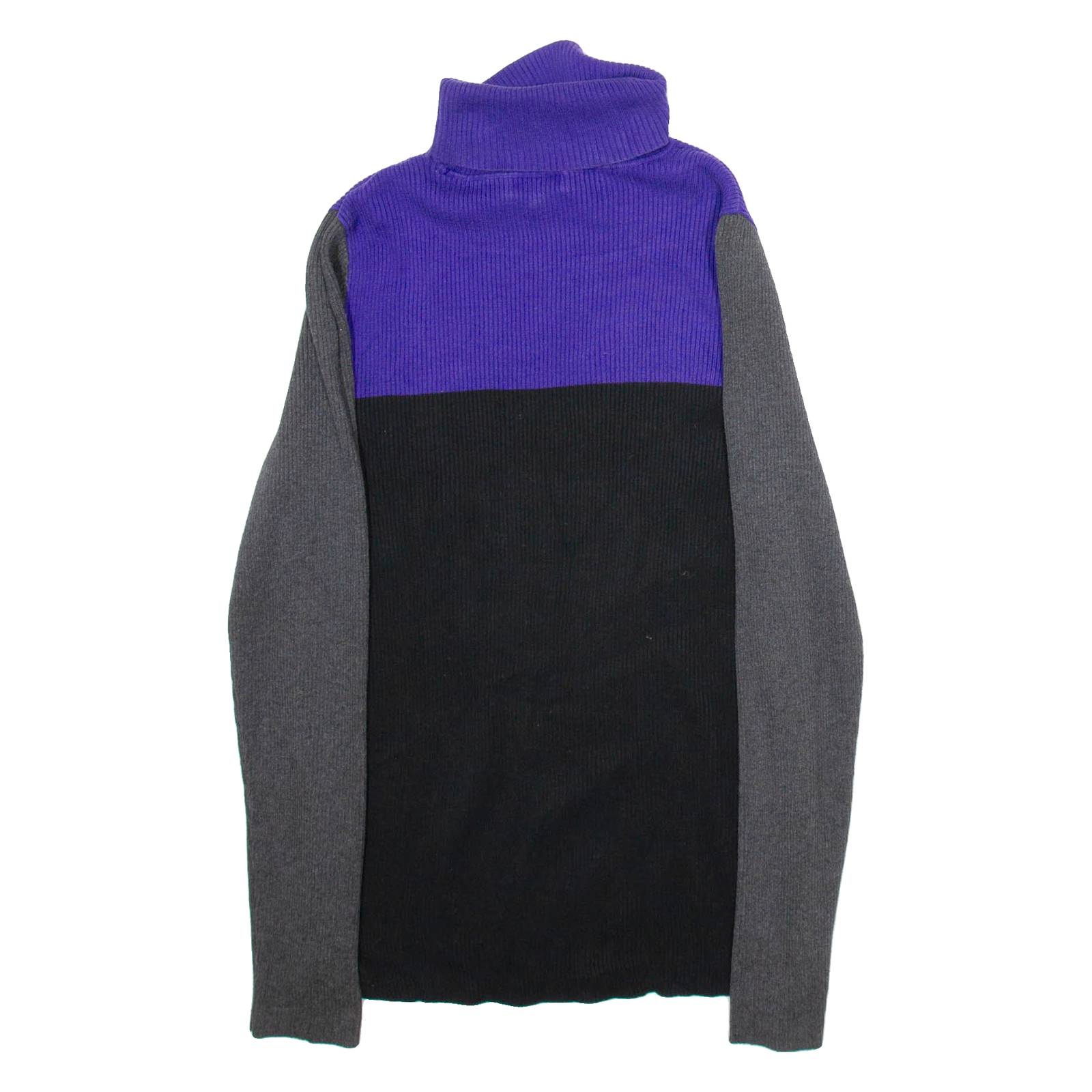 LAUREN RALPH LAUREN Womens Jumper Purple Roll Neck Tight Knit XL