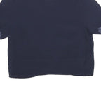 TED BAKER Womens Navy Blue Plain Crop Top Short Sleeve Round Neck XS Stylish