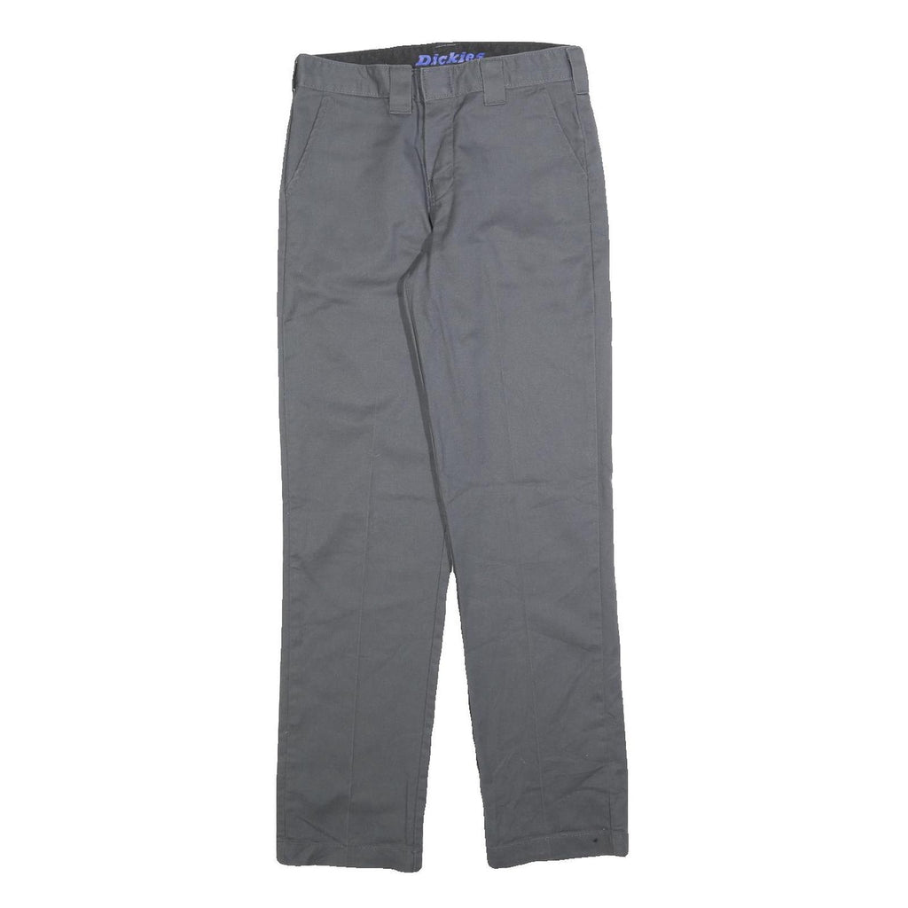 DICKIES Mens Grey Slim Straight Trousers Cotton Blend W28 L28 Workwear Casual