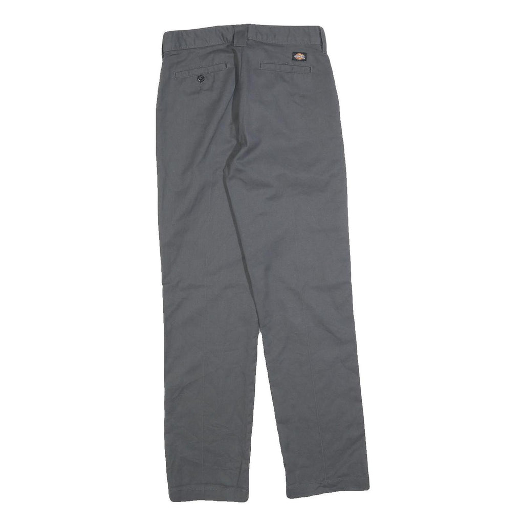 DICKIES Mens Grey Slim Straight Trousers Cotton Blend W28 L28 Workwear Casual