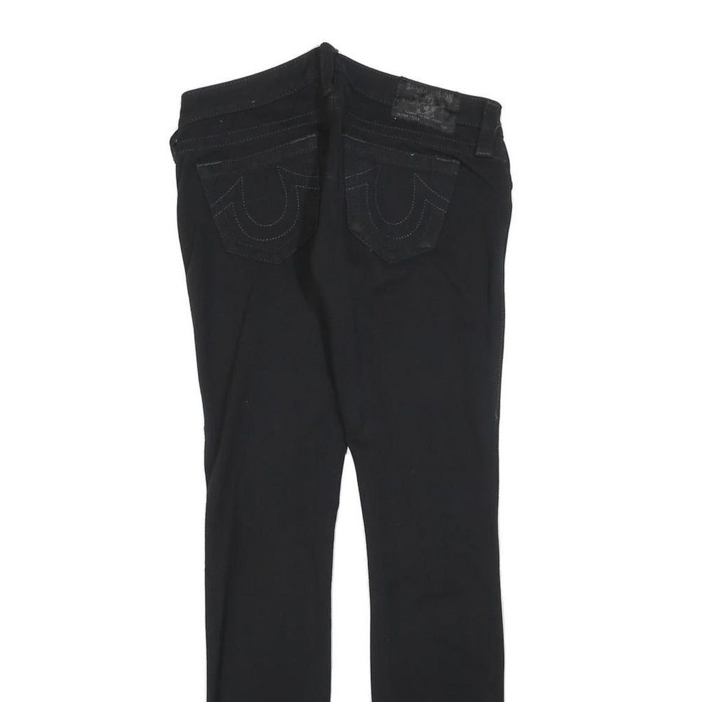 TRUE RELIGION Womens Black Slim Skinny Zip Polyester Blend Trousers W25 L28