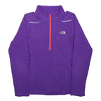 THE NORTH FACE Womens Purple Pullover Plain 1/4 Zip Polyester M Outdoor