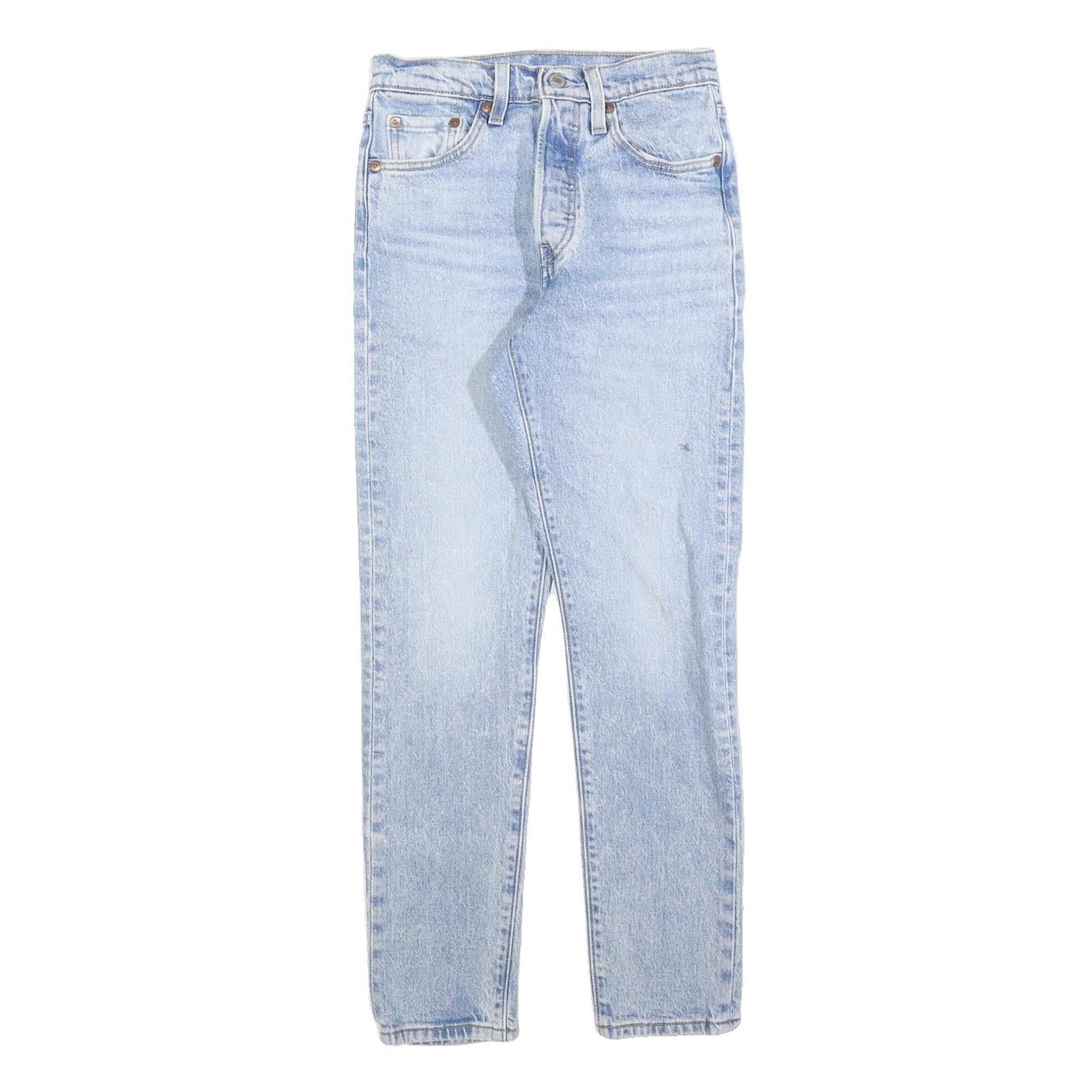 LEVI'S 501S Womens Jeans Blue Regular Straight Denim Light W24 L28 Classic Cut
