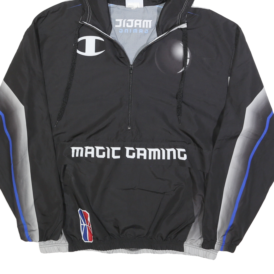 CHAMPION Mens Black & Grey Magic Gaming Track Jacket XL Polyester Blend
