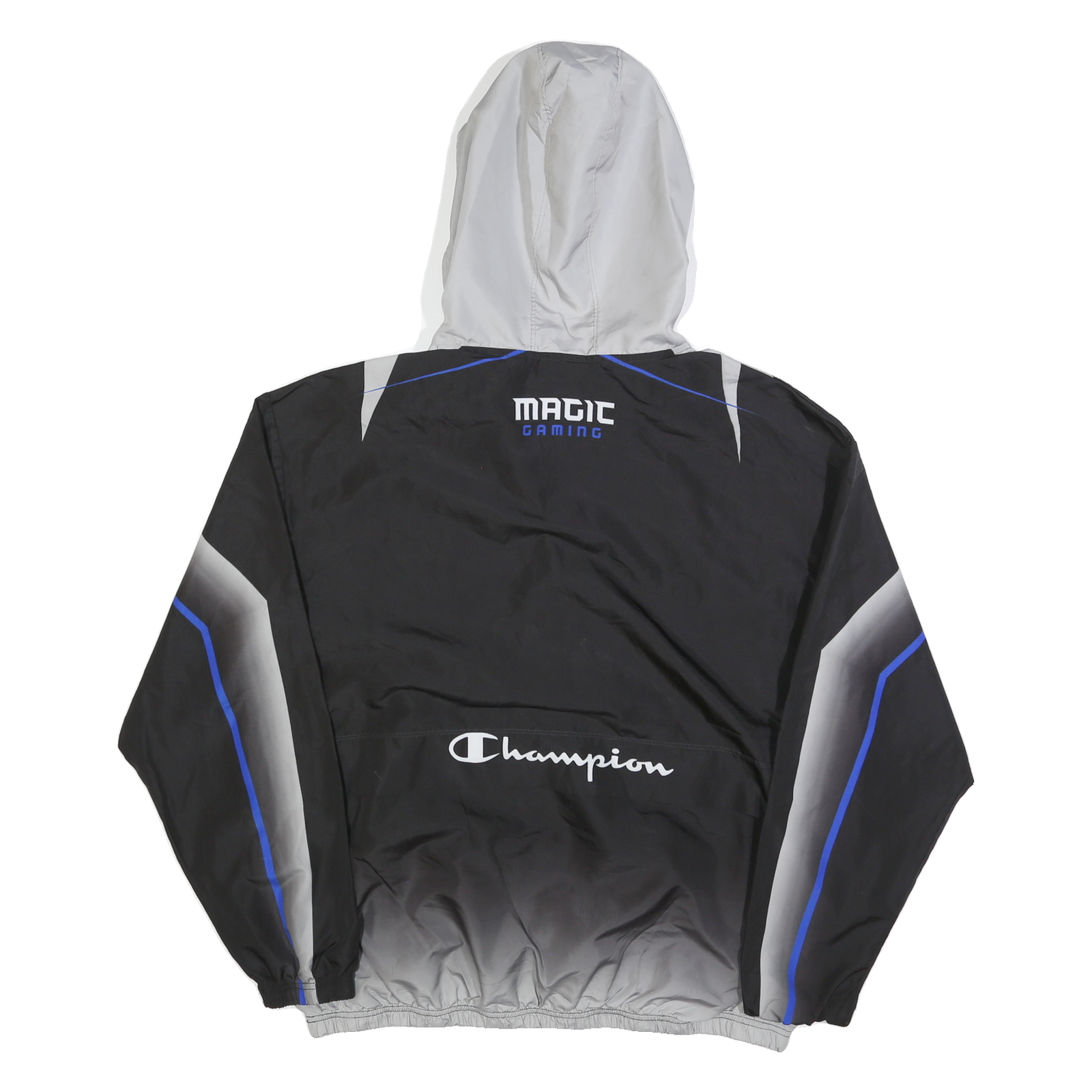 CHAMPION Mens Black & Grey Magic Gaming Track Jacket XL Polyester Blend