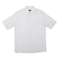BOSS HUGO BOSS Mens Beige & Blue Check Shirt L Cotton Blend Short Sleeve Casual