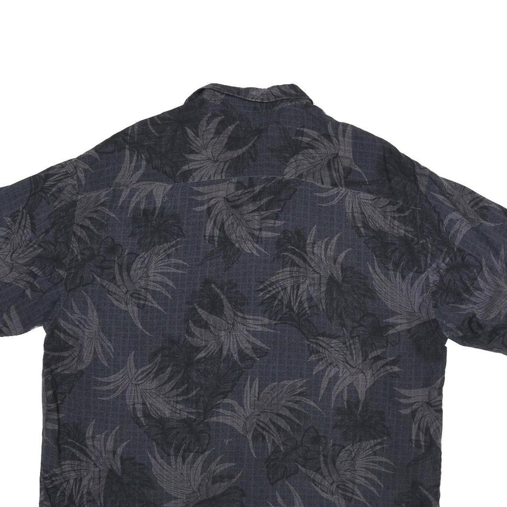 PIERRE CARDIN Mens Navy Blue & Grey Pattern Rayon Shirt XL Casual Summer Wear