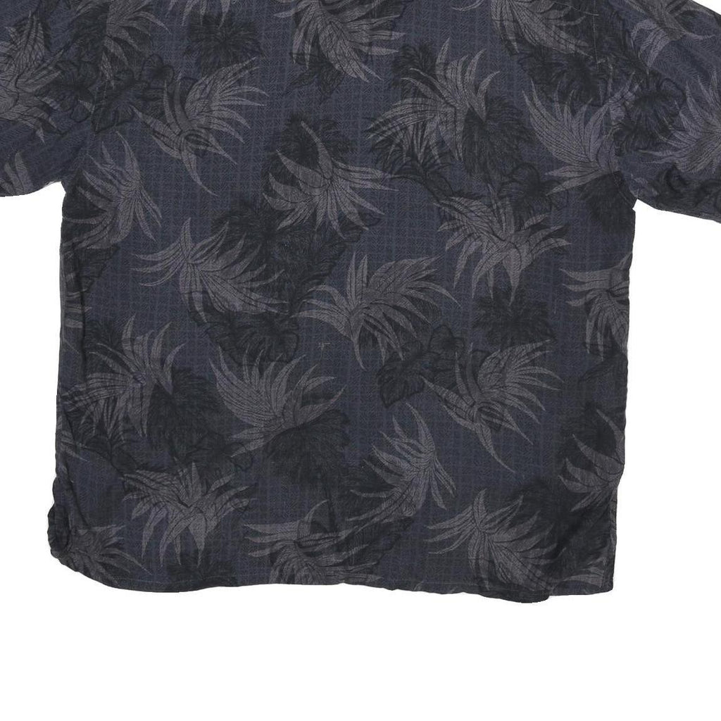 PIERRE CARDIN Mens Navy Blue & Grey Pattern Rayon Shirt XL Casual Summer Wear