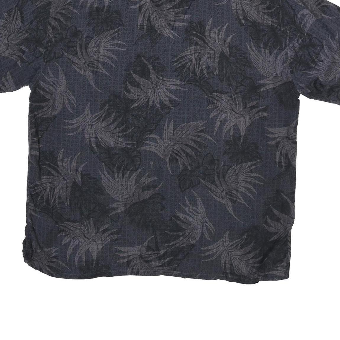 PIERRE CARDIN Mens Navy Blue & Grey Pattern Rayon Shirt XL Casual Summer Wear