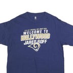 NFL Mens Blue Welcome To Hollywood Jared Goff Graphic T-Shirt XL Crew Neck Short