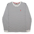 CARHARTT Mens White & Navy Striped Modern T-Shirt M Long Sleeve Crew Neck