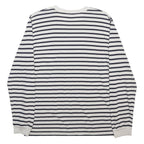 CARHARTT Mens White & Navy Striped Modern T-Shirt M Long Sleeve Crew Neck