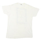 Mens White Graphic T-Shirt XL Short Sleeve Round Neck Shear Artistry Print