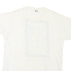 Mens White Graphic T-Shirt XL Short Sleeve Round Neck Shear Artistry Print