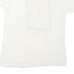 Mens White Graphic T-Shirt XL Short Sleeve Round Neck Shear Artistry Print