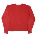 POLO RALPH LAUREN Mens Red Plain Jumper Crew Neck Basic Knit L Cotton Blend