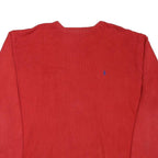 POLO RALPH LAUREN Mens Red Plain Jumper Crew Neck Basic Knit L Cotton Blend