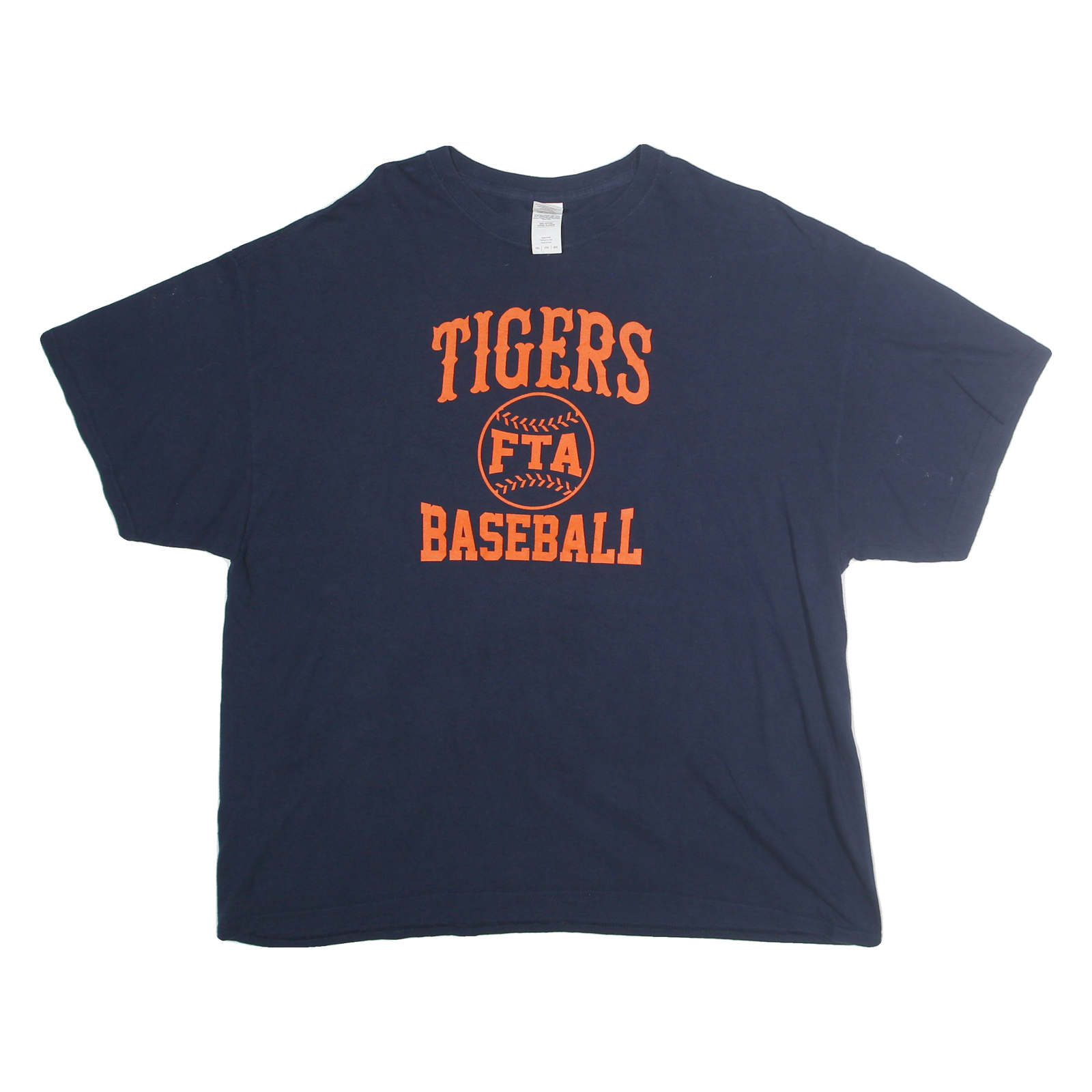 GILDEN Mens Navy Blue Tigers Baseball Graphic T-Shirt 2XL Short Sleeve Crew Neck