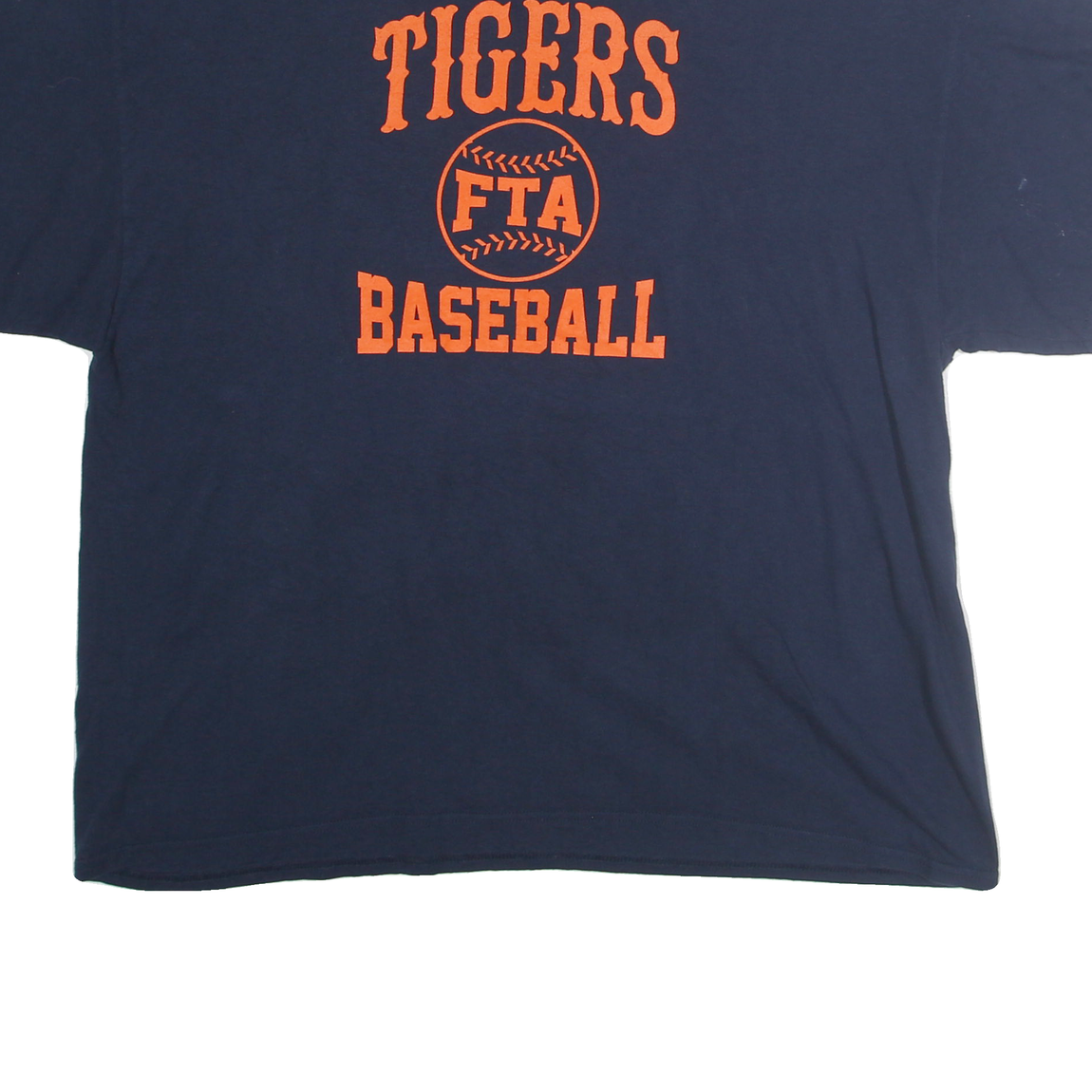 GILDEN Mens Navy Blue Tigers Baseball Graphic T-Shirt 2XL Short Sleeve Crew Neck
