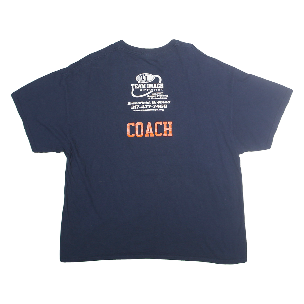 GILDEN Mens Navy Blue Tigers Baseball Graphic T-Shirt 2XL Short Sleeve Crew Neck