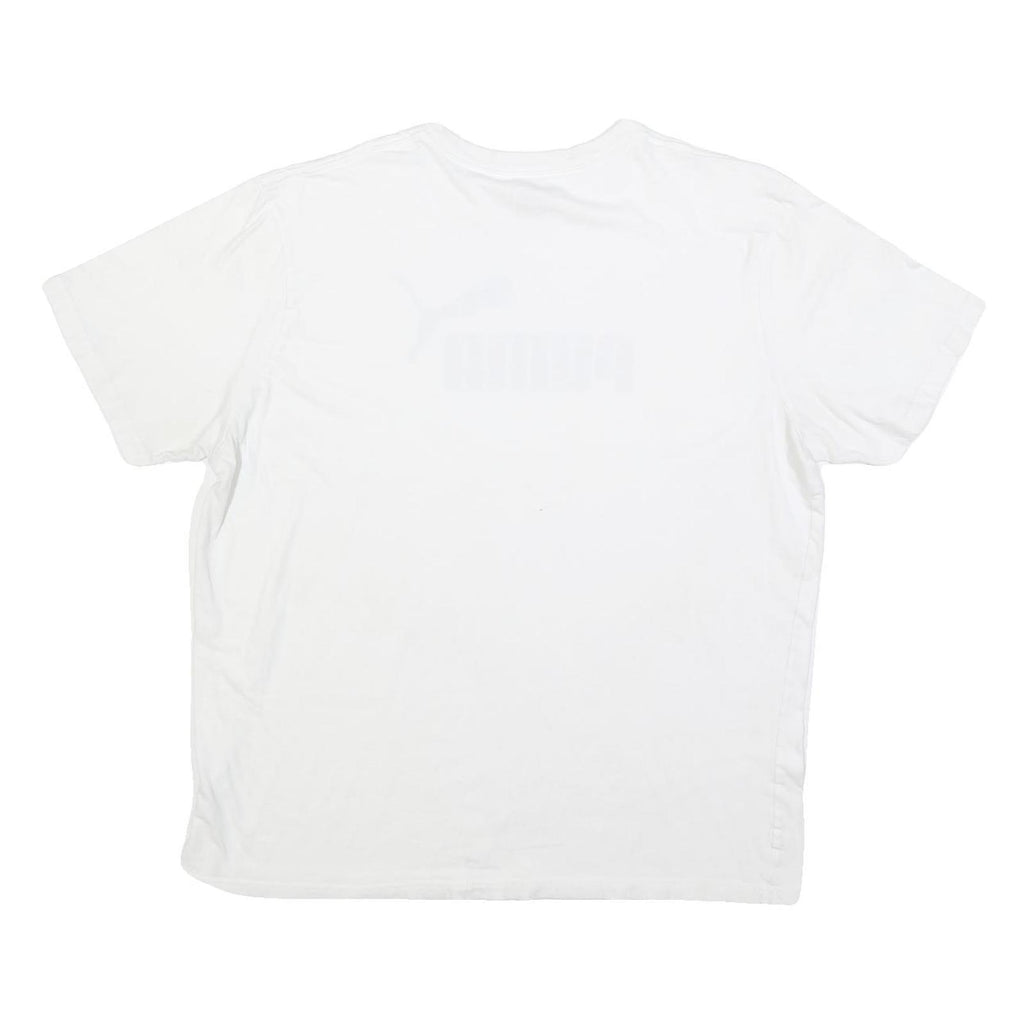 PUMA Mens White Graphic T-Shirt 2XL Short Sleeve Crew Neck Cotton Blend Logo