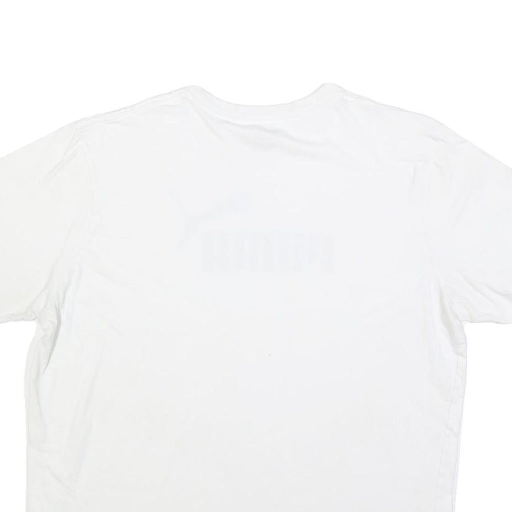 PUMA Mens White Graphic T-Shirt 2XL Short Sleeve Crew Neck Cotton Blend Logo