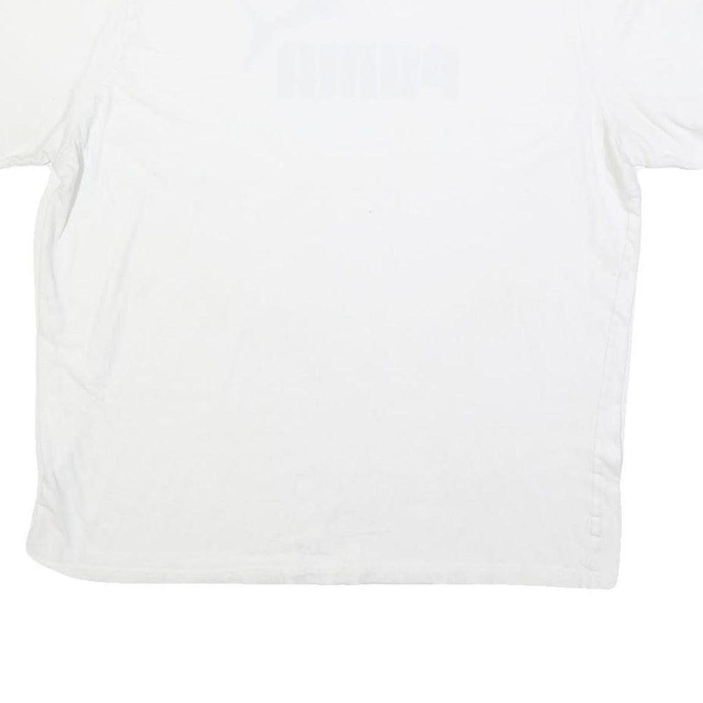PUMA Mens White Graphic T-Shirt 2XL Short Sleeve Crew Neck Cotton Blend Logo
