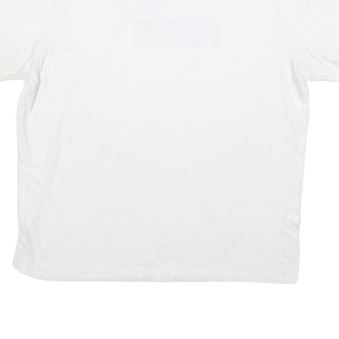 PUMA Mens White Graphic T-Shirt 2XL Short Sleeve Crew Neck Cotton Blend Logo