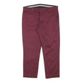 TOMMY HILFIGER Mens Cotton Blend Slim Burgundy Slim Trousers W33 L25 Casual