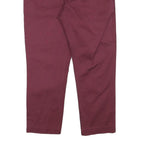 TOMMY HILFIGER Mens Cotton Blend Slim Burgundy Slim Trousers W33 L25 Casual