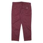 TOMMY HILFIGER Mens Cotton Blend Slim Burgundy Slim Trousers W33 L25 Casual