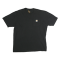 CARHARTT Mens Black T-Shirt XL Short Sleeve Crew Neck Workwear Pocket Logo