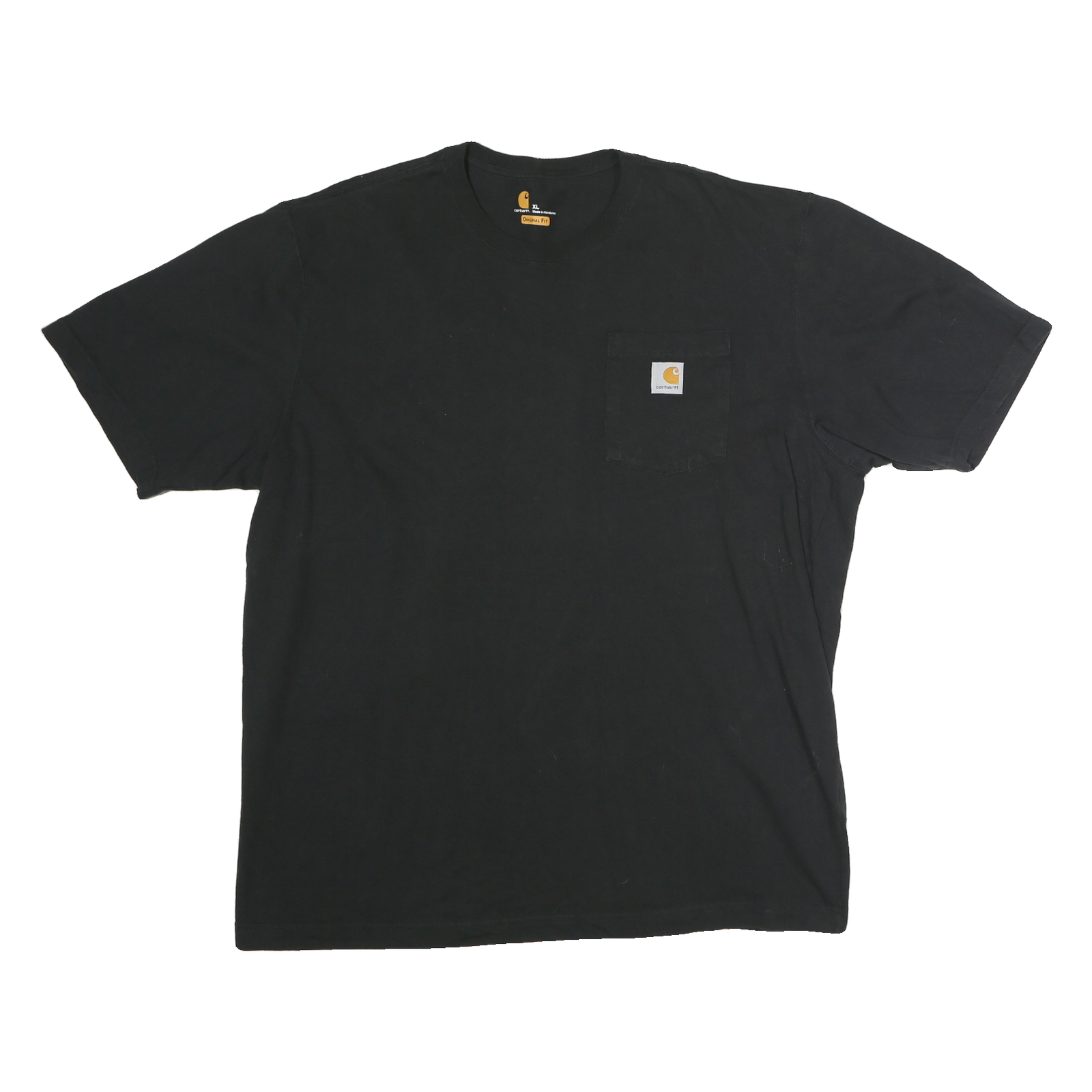 CARHARTT Mens Black T-Shirt XL Short Sleeve Crew Neck Workwear Pocket Logo