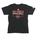ADIDAS Mens Black Cali Rebels Basketball Graphic T-Shirt L Short Sleeve Crew