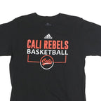 ADIDAS Mens Black Cali Rebels Basketball Graphic T-Shirt L Short Sleeve Crew