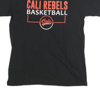 ADIDAS Mens Black Cali Rebels Basketball Graphic T-Shirt L Short Sleeve Crew
