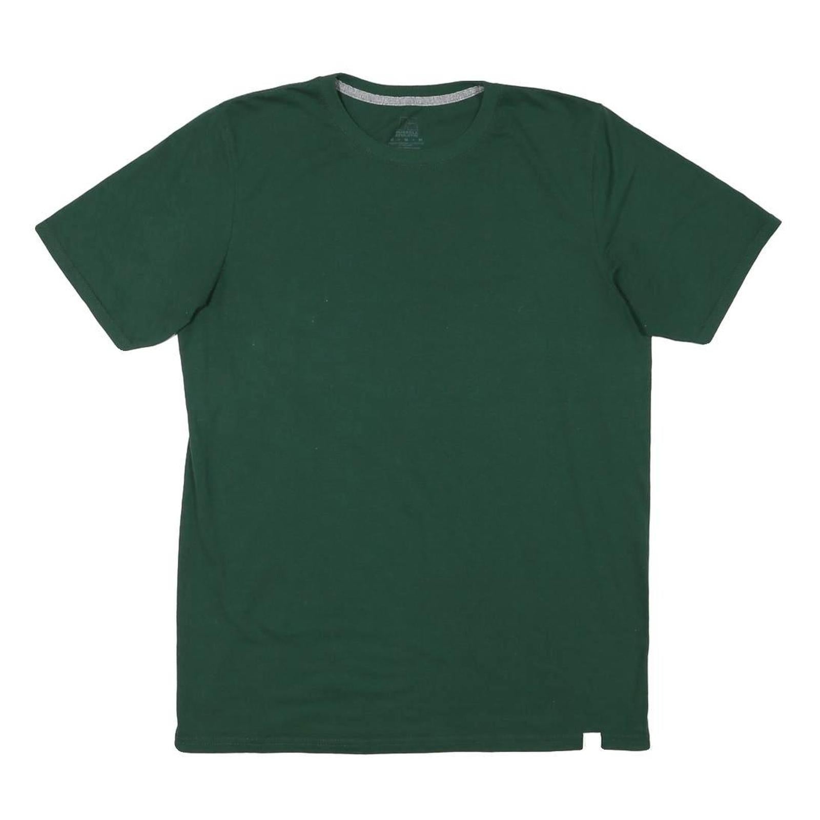 RUSSELL ATHLETIC Mens Green Cotton Blend T-Shirt M Short Sleeve Crew Neck Plain