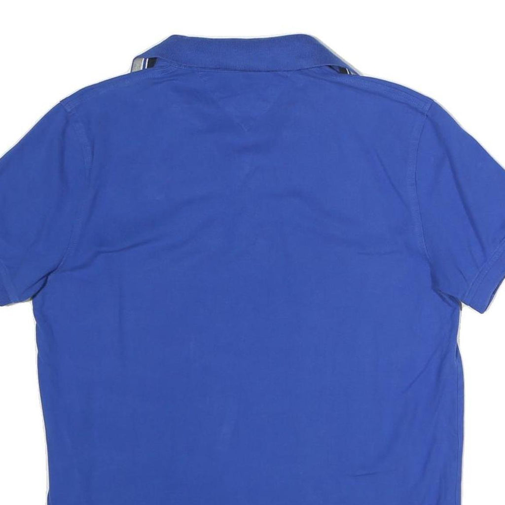 TOMMY HILFIGER Mens Blue Slim Fit Short Sleeve Polo Shirt L Cotton Classic