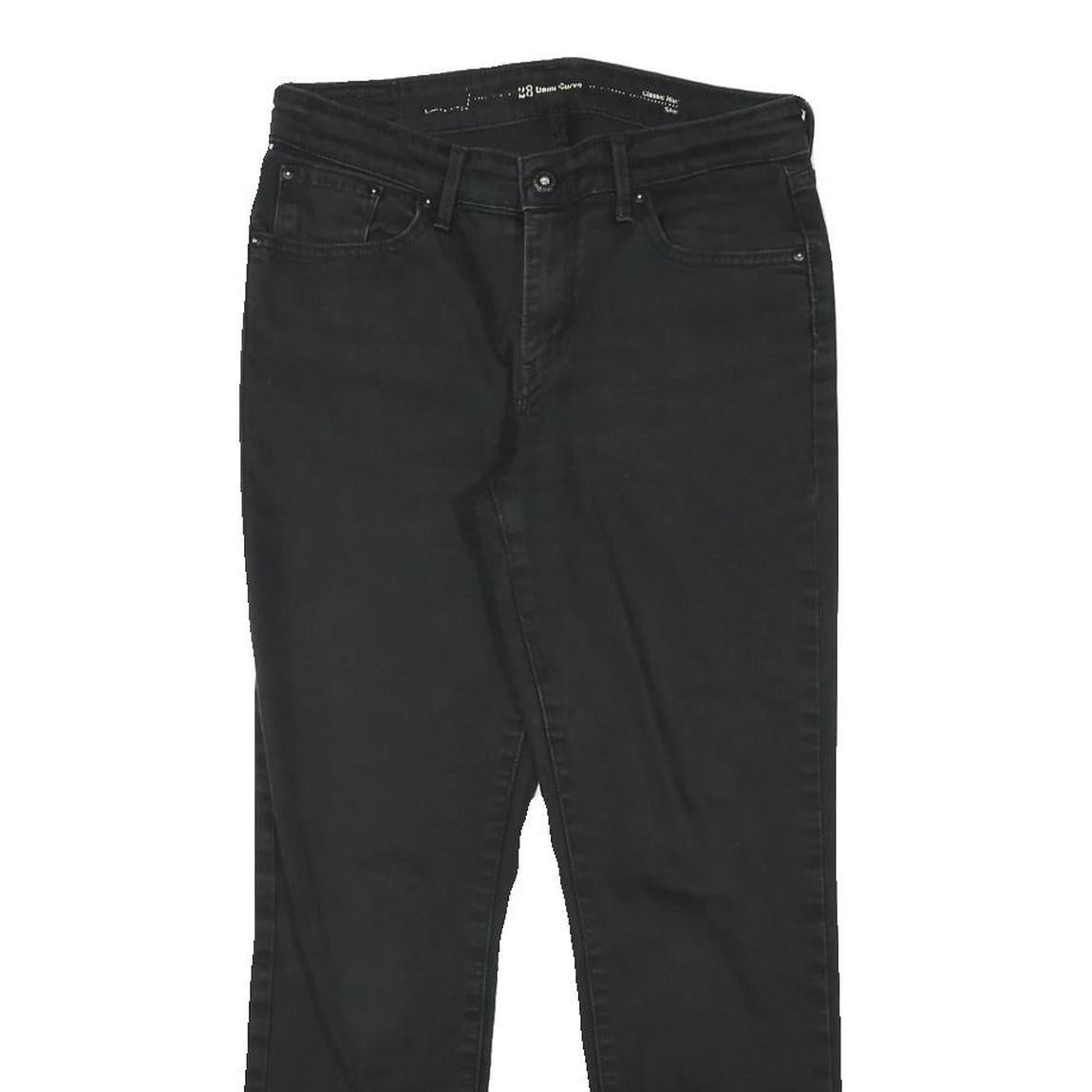 LEVI'S Womens Regular Black Denim Jeans W28 L25 Zip Closure Classic Fit