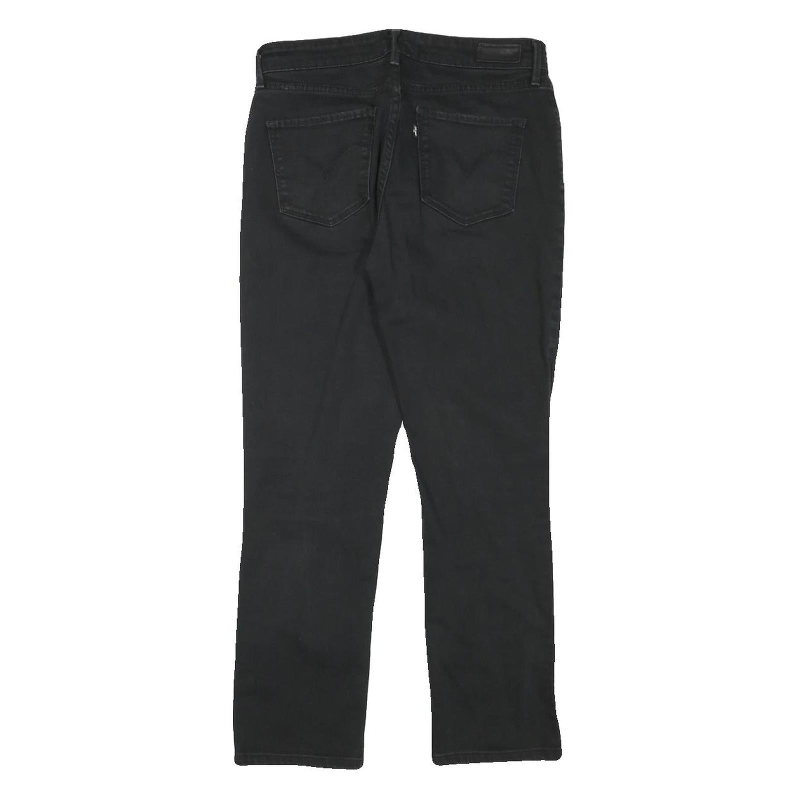 LEVI'S Womens Regular Black Denim Jeans W28 L25 Zip Closure Classic Fit