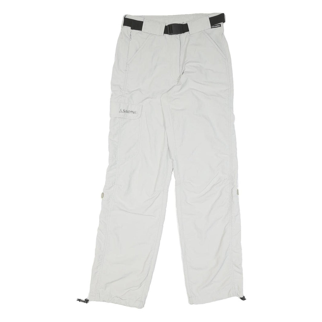 SCHOFFEL Mens Regular Fit Light Grey Polyester Blend Zip Trousers W30 L32