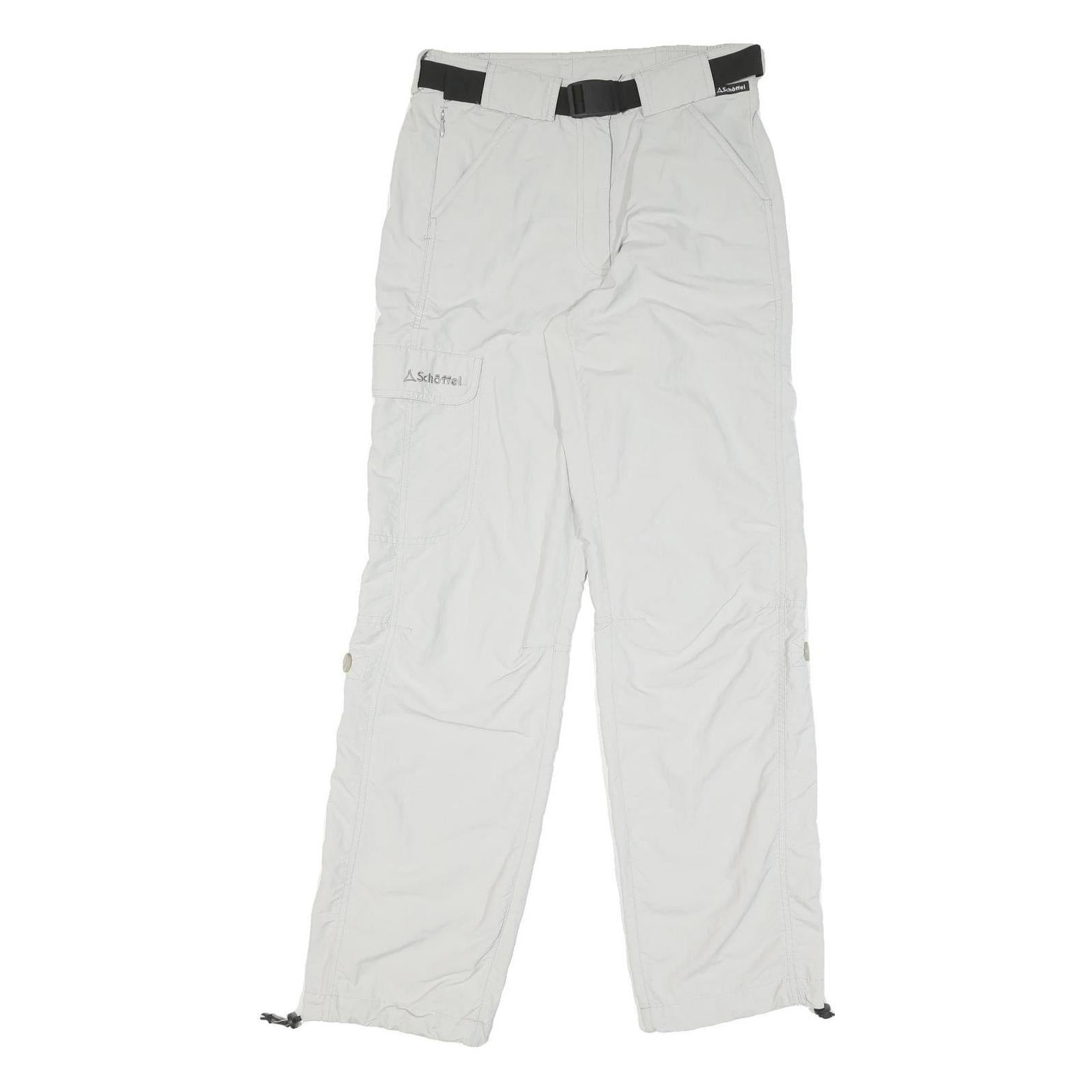 SCHOFFEL Mens Regular Fit Light Grey Polyester Blend Zip Trousers W30 L32