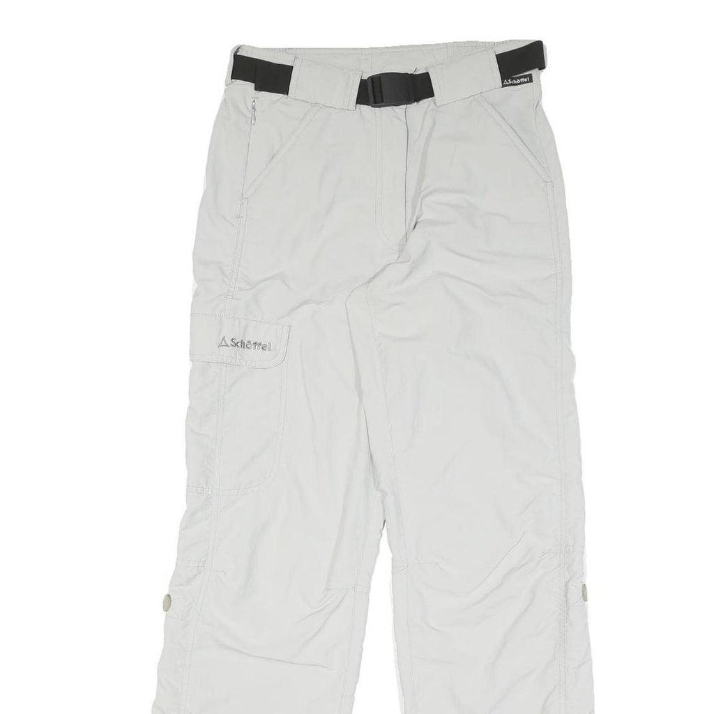 SCHOFFEL Mens Regular Fit Light Grey Polyester Blend Zip Trousers W30 L32