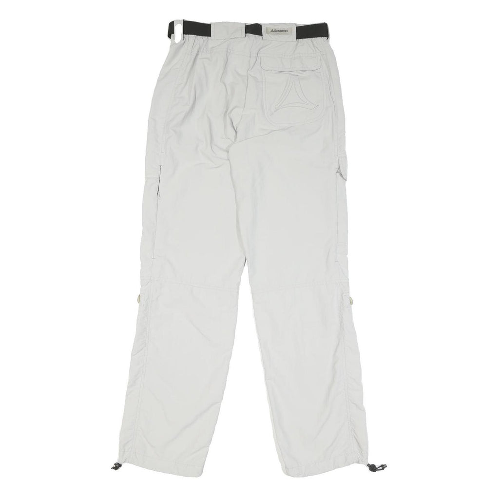 SCHOFFEL Mens Regular Fit Light Grey Polyester Blend Zip Trousers W30 L32