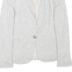 ZARA Womens Light Grey Button Jacket XS Cotton Blend Plain Casual Timeless
