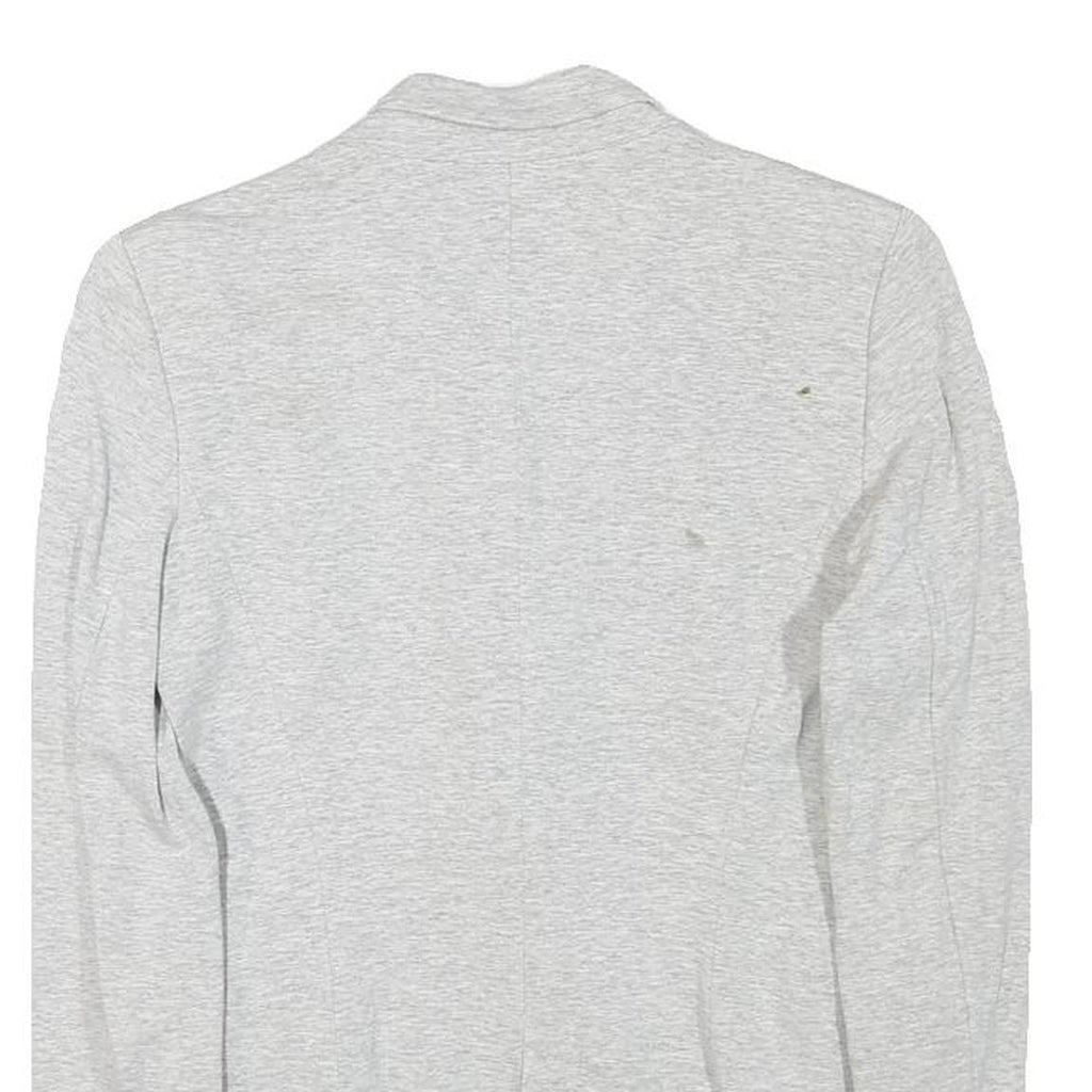 ZARA Womens Light Grey Button Jacket XS Cotton Blend Plain Casual Timeless