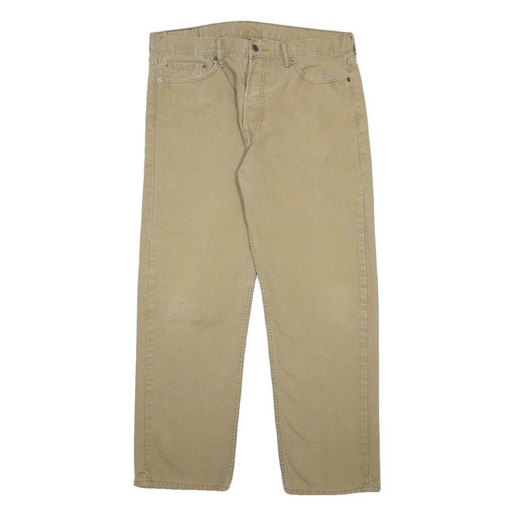 LEVI'S Mens Cotton Beige Regular Straight Trousers W36 L32 Classic Fit Comfort