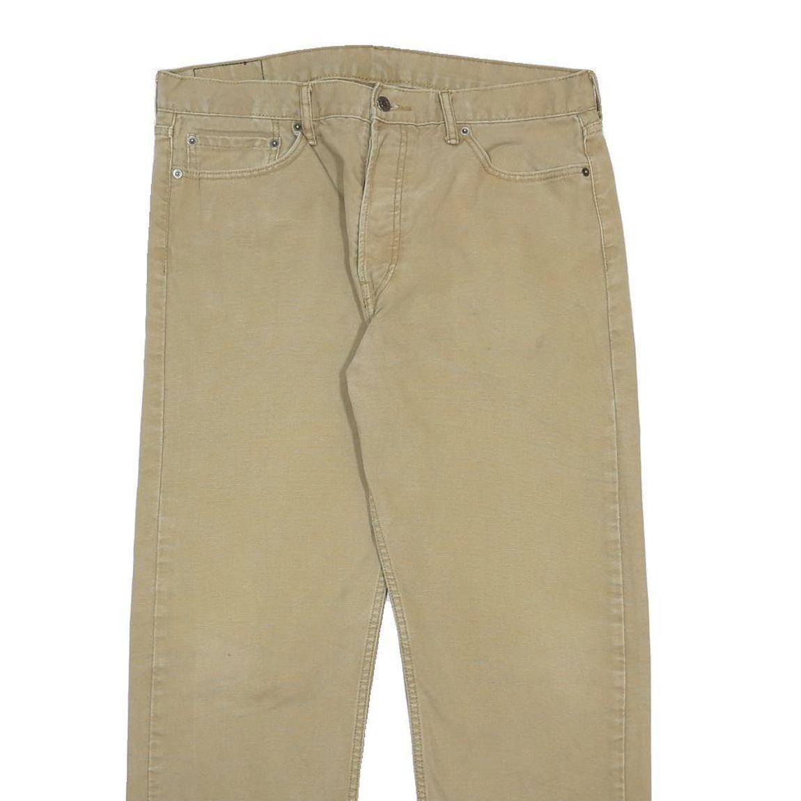 LEVI'S Mens Cotton Beige Regular Straight Trousers W36 L32 Classic Fit Comfort