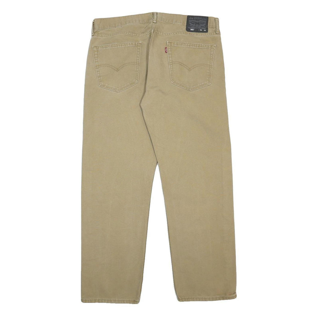 LEVI'S Mens Cotton Beige Regular Straight Trousers W36 L32 Classic Fit Comfort